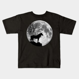 Unicorn and Full Moon Kids T-Shirt